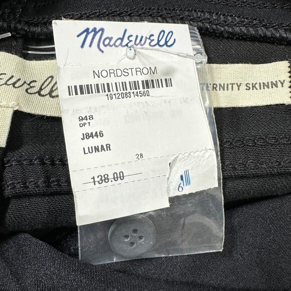 Madewell Over the Belly Maternity Skinny Jeans in Lunar Wash Size 28 NWT Stretch - Picture 7 of 12